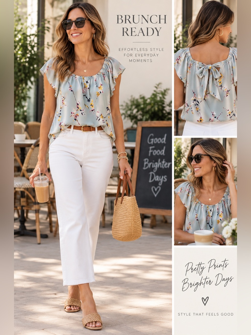 2060 LC Lauren Conrad Back Bow Floral Top